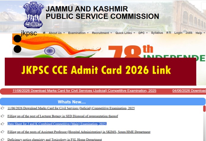 JKPSC CCE Admit Card 2026 Link
